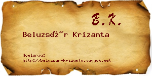 Beluzsár Krizanta névjegykártya